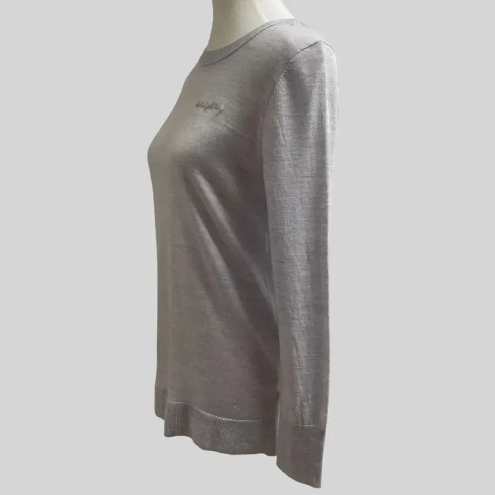 Banana Republic Extra Fine Merino Wool Crewneck Sweater. Womens Small. Blue grey